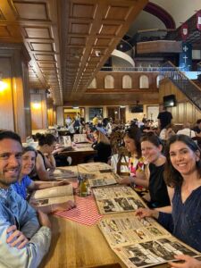 NAFAns with their menus at Bratislavska Restauracia