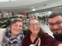 Three NAFAns, Heidi B, Susan, and Ethan at airport